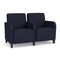 Lesro Siena Lounge Reception 2 Seat Tandem Seating, Black, OH Navy Upholstery SN2103 - alternate 1